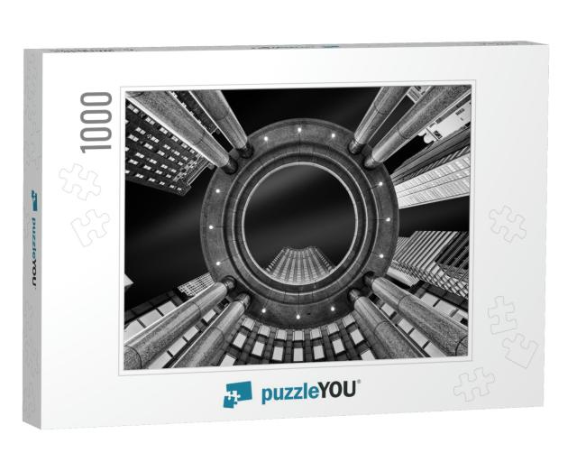 Fine Art, Black & White, Abstract, Upward Perspective of... Jigsaw Puzzle with 1000 pieces