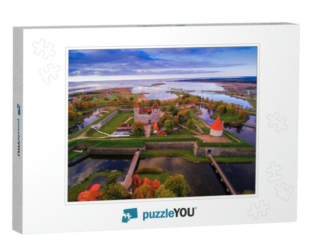 Aerial View of the Saaremaa City with the Castle in the M... Jigsaw Puzzle