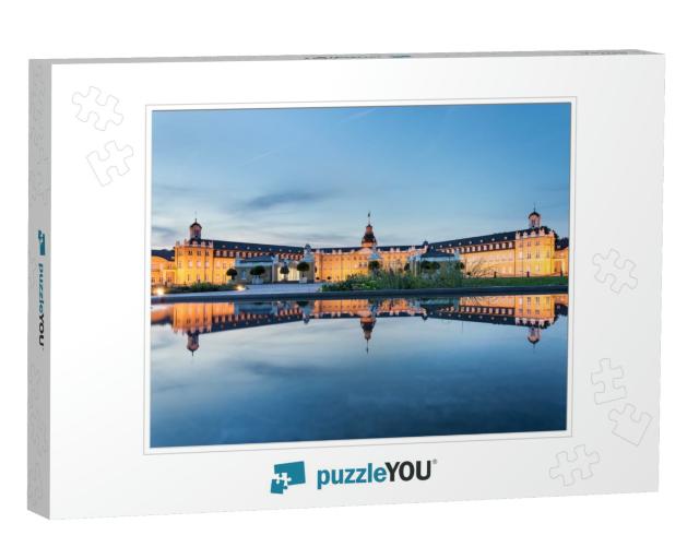 Karlsruhe Castle Reflected in Water in Summer Evening... Jigsaw Puzzle