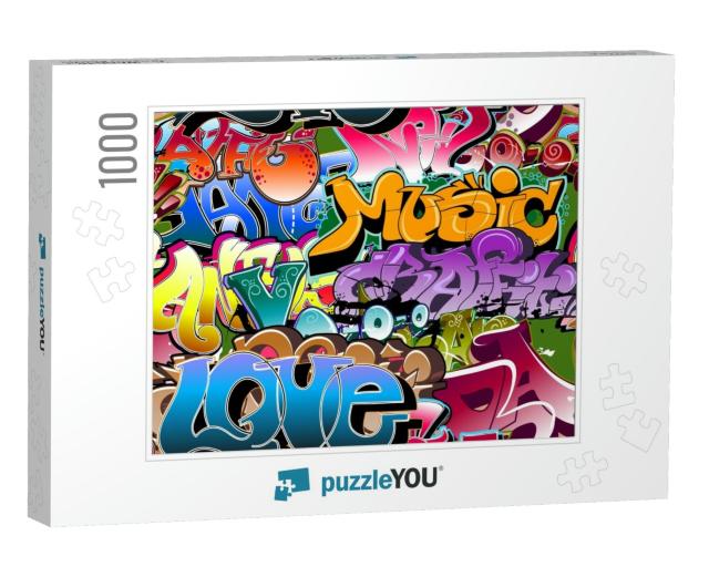 Graffiti Urban Wall Background... Jigsaw Puzzle with 1000 pieces