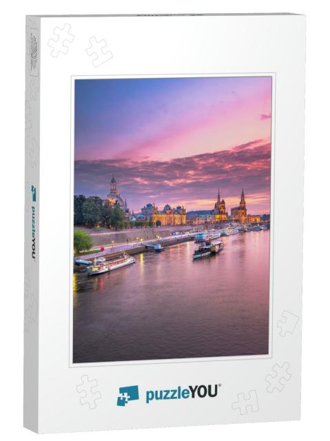 Dresden, Germany Cityscape of Cathedrals Over the Elbe Ri... Jigsaw Puzzle