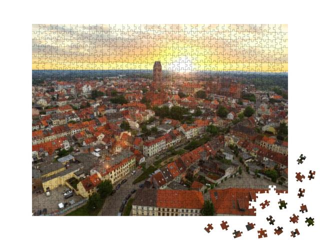 Aerial View of the Historic Hanseatic City of Wismar in S... Jigsaw Puzzle with 1000 pieces