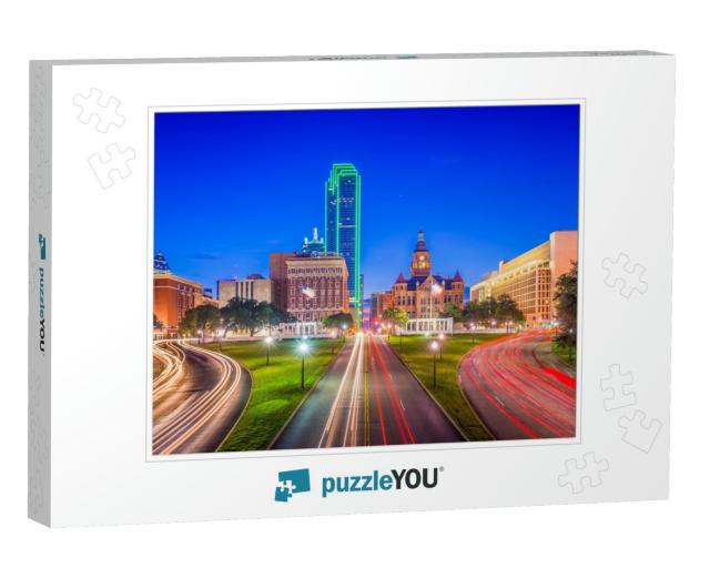 Dallas, Texas, USA Skyline Over Dealey Plaza... Jigsaw Puzzle