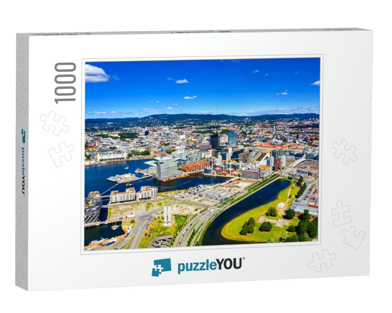 Oslo, Norway. Aerial View of Sentrum Area of Oslo, Norway... Jigsaw Puzzle with 1000 pieces