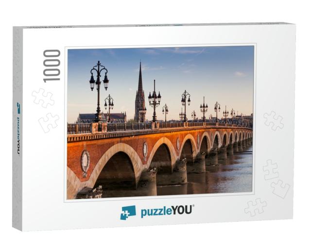 View of the Pont De Pierre At Sunset in the Famous Winery... Jigsaw Puzzle with 1000 pieces
