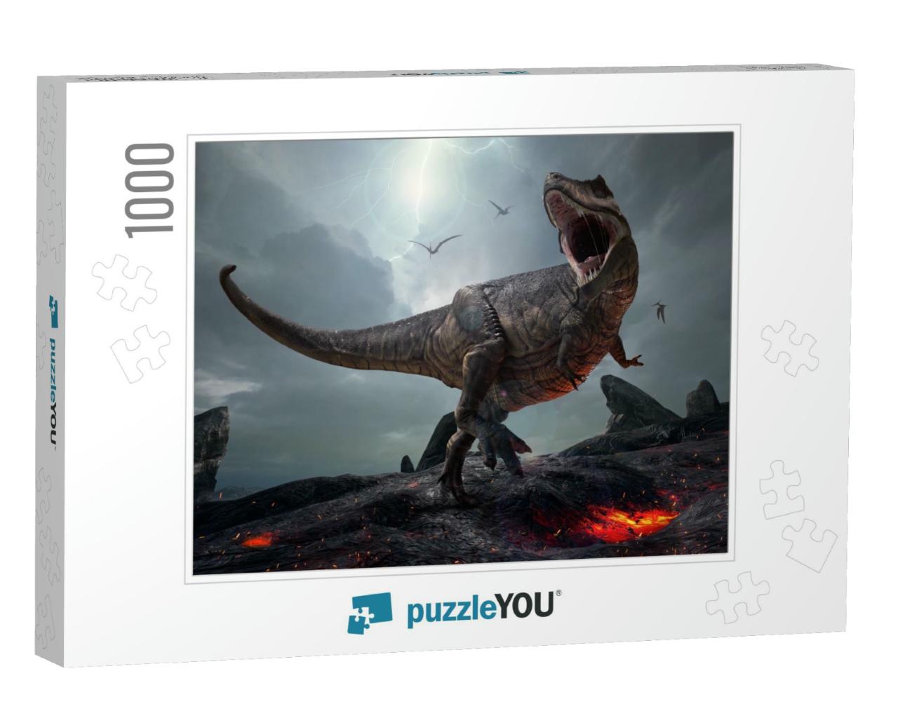 3D Rendering of the King of Dinosaurs, Tyrannosaurus Rex... Jigsaw Puzzle with 1000 pieces