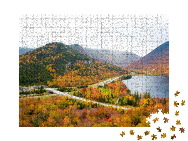 Franconia Notch & Echo Lake, New Hampshire in Autumn... Jigsaw Puzzle with 1000 pieces