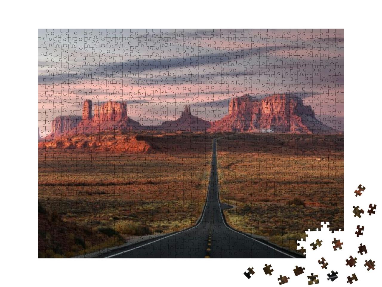 Forrest Gump Point, Red Rock At Monument Valley, Navajo T... Jigsaw Puzzle with 1000 pieces