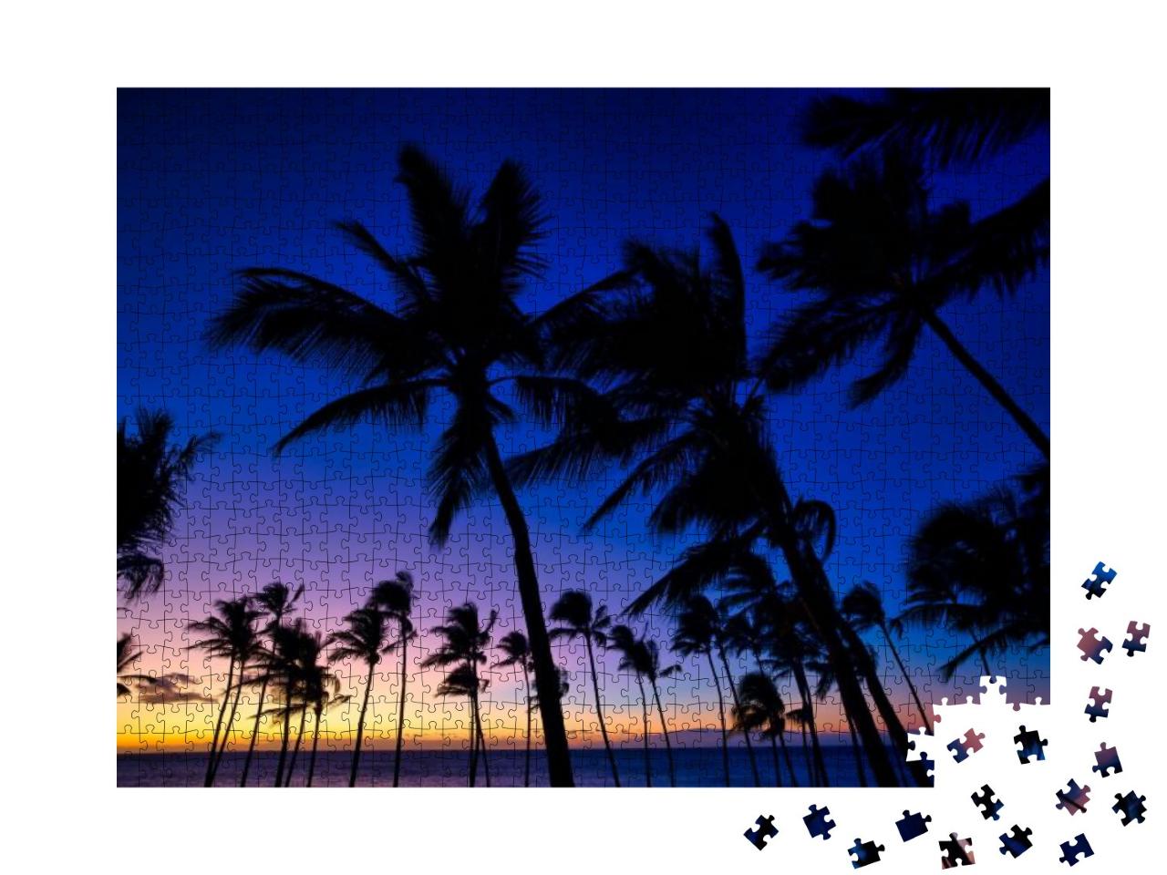 Beautiful Sunset on the Big Island, Kohala Coast, Waikolo... Jigsaw Puzzle with 1000 pieces
