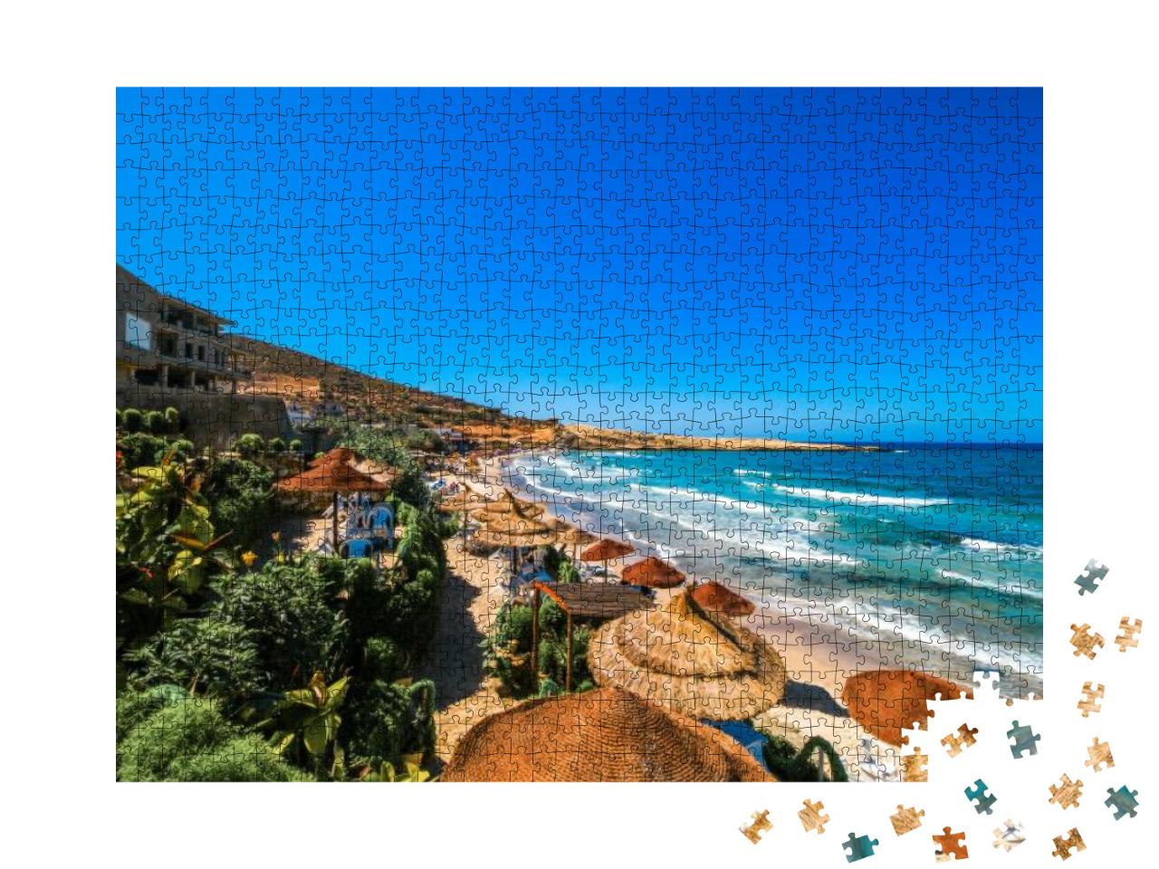 Wonderful Landscape of the Tunisian Beach. Taken At Hamma... Jigsaw Puzzle with 1000 pieces