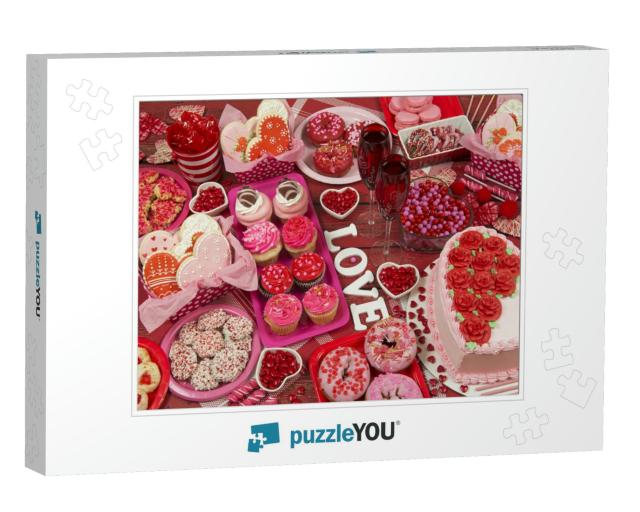 Valentine's Day Desserts Photo Collage Jigsaw Puzzle