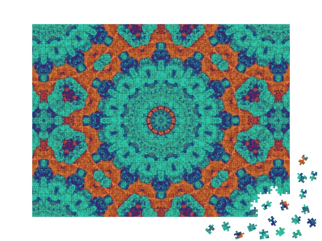 Abstract Colorful Kaleidoscopic Graphic Background. Orien... Jigsaw Puzzle with 1000 pieces