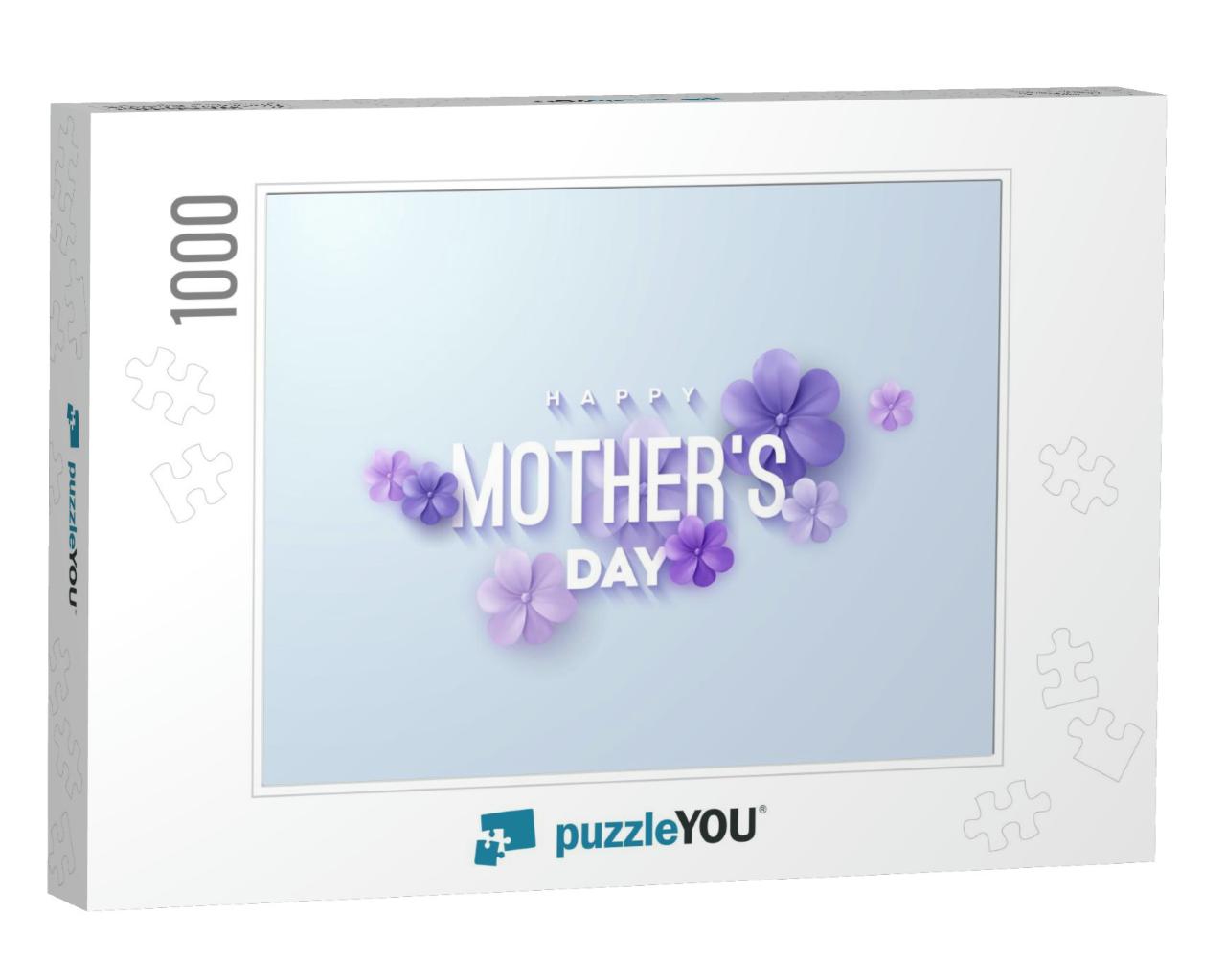 Happy Mothers Day. Vector Holiday Illustration Wit... Jigsaw Puzzle with 1000 pieces