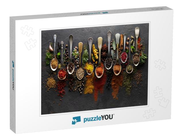 Herbs & Spices on Graphite Background... Jigsaw Puzzle