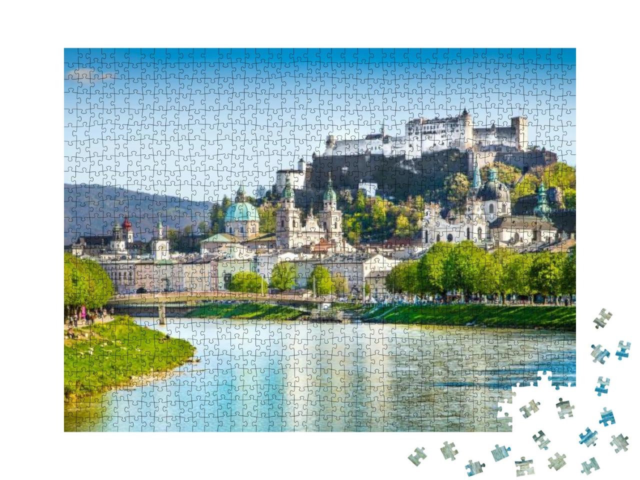 Beautiful View of Salzburg Skyline with Festung Hohensalz... Jigsaw Puzzle with 1000 pieces