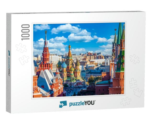 Red Square with Moscow Kremlin & St Basils Cathedral, His... Jigsaw Puzzle with 1000 pieces