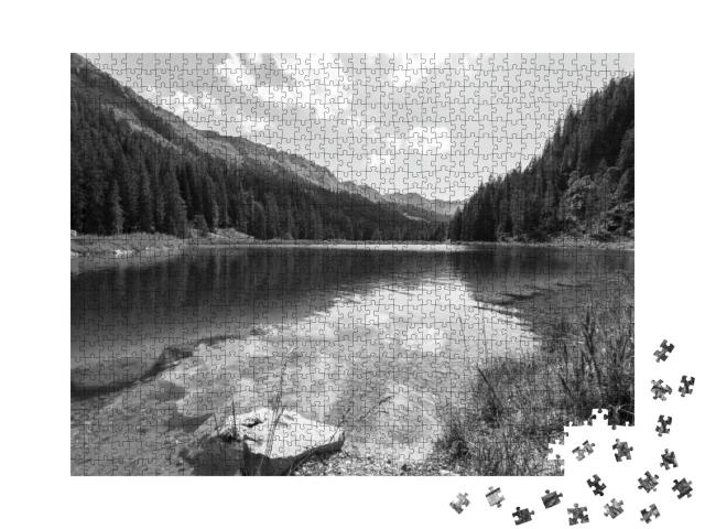 Heart Lake Herzsee in Kleinwalser Valley in Vorarlberg, A... Jigsaw Puzzle with 1000 pieces