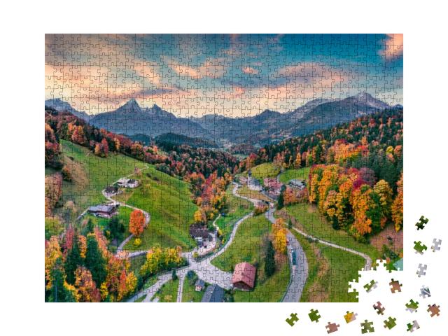 Fantastic Evening View from Flying Drone of Maria Gern Ch... Jigsaw Puzzle with 1000 pieces