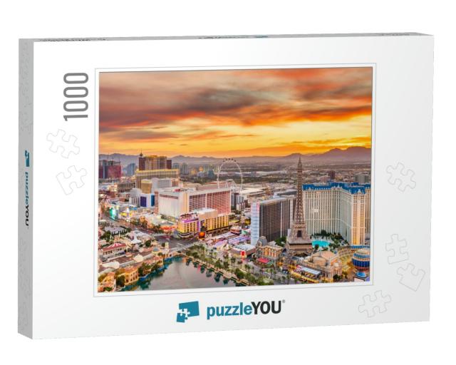Las Vegas, Nevada, USA Skyline Over the Strip At Dusk... Jigsaw Puzzle with 1000 pieces