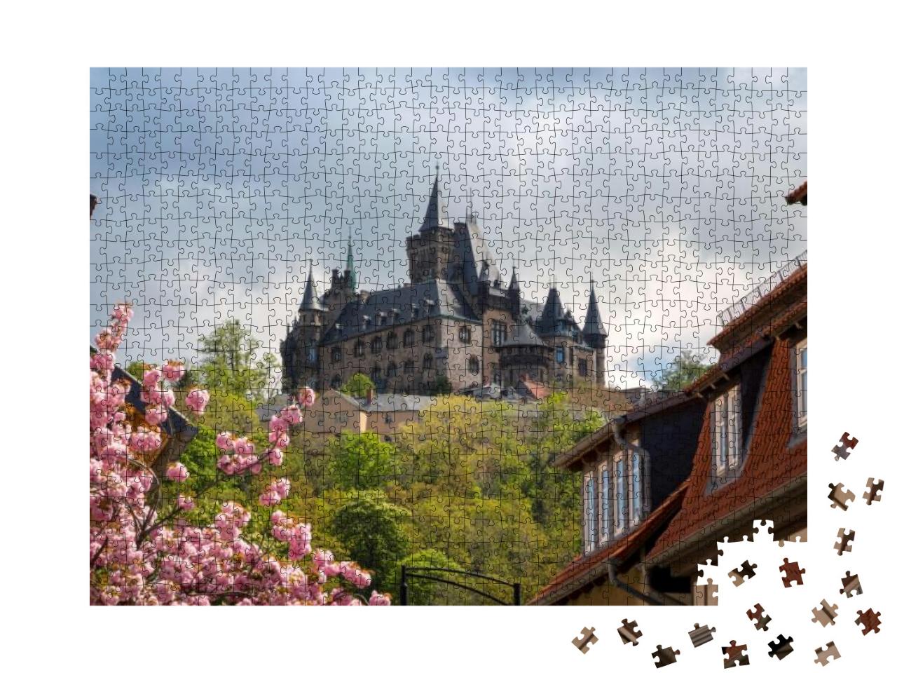 View on the Wernigerode Castle from the Town. Wernigerode... Jigsaw Puzzle with 1000 pieces