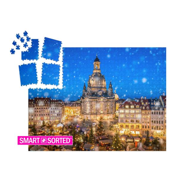 Traditional German Christmas Market in Front of the Dresd... | SMART SORTED® | Jigsaw Puzzle with 1000 pieces