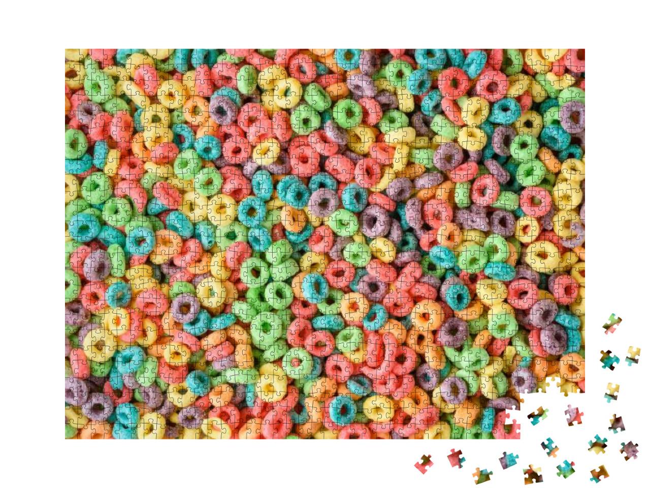 Cereal Background. Colorful Breakfast Food... Jigsaw Puzzle with 1000 pieces