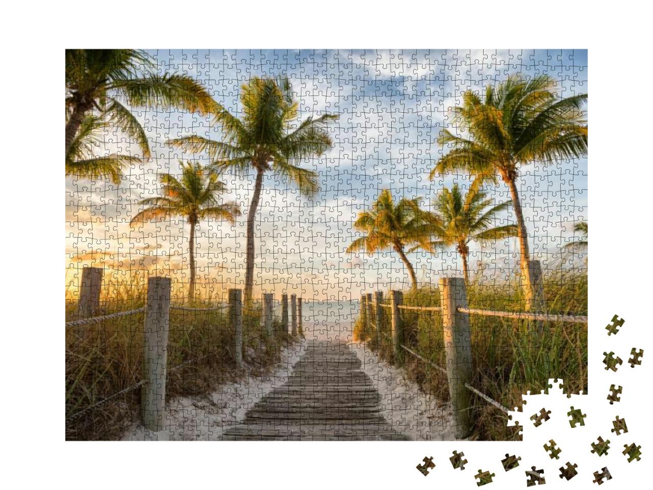 Footbridge to the Smathers Beach on Sunrise - Key West, F... Jigsaw Puzzle with 1000 pieces