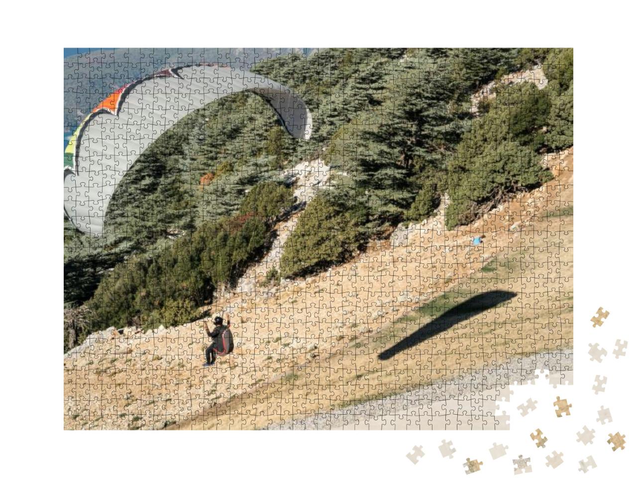 Paragliding, Parachuting Sport. Oluedeniz Babadag is Cons... Jigsaw Puzzle with 1000 pieces