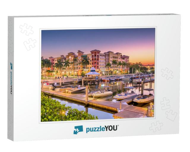Naples, Florida, USA Town Skyline on the Water At Dawn... Jigsaw Puzzle