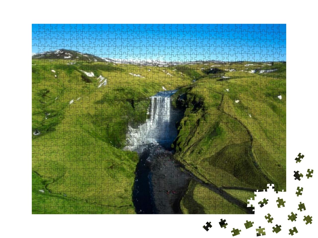 The Most Famous & One of the Biggest Waterfall in Iceland... Jigsaw Puzzle with 1000 pieces