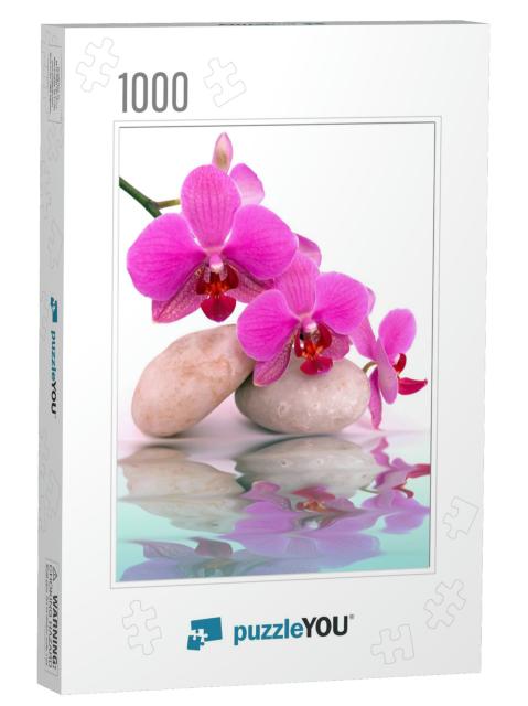Spa Stones & Orchid Flowers... Jigsaw Puzzle with 1000 pieces