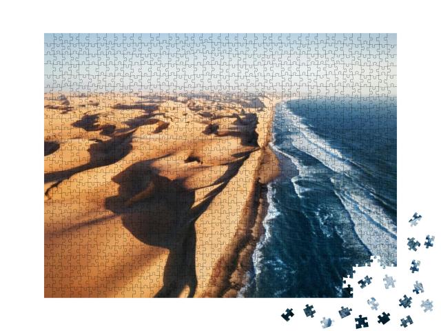 Place Where Namib Desert & the Atlantic Ocean Meets, Skel... Jigsaw Puzzle with 1000 pieces