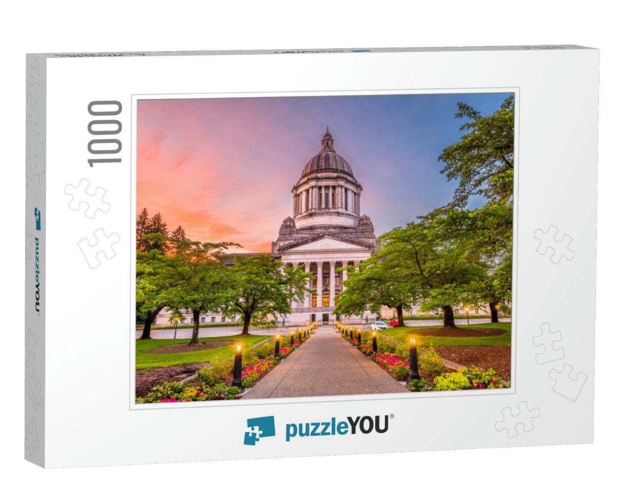 Olympia, Washington, USA State Capitol Building At Dusk... Jigsaw Puzzle with 1000 pieces
