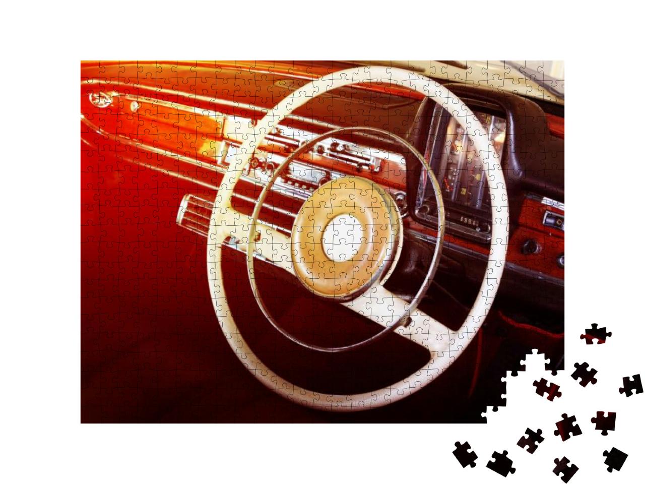 Close-Up of Wheel Details of Vintage Car, Classic Car... Jigsaw Puzzle with 500 pieces
