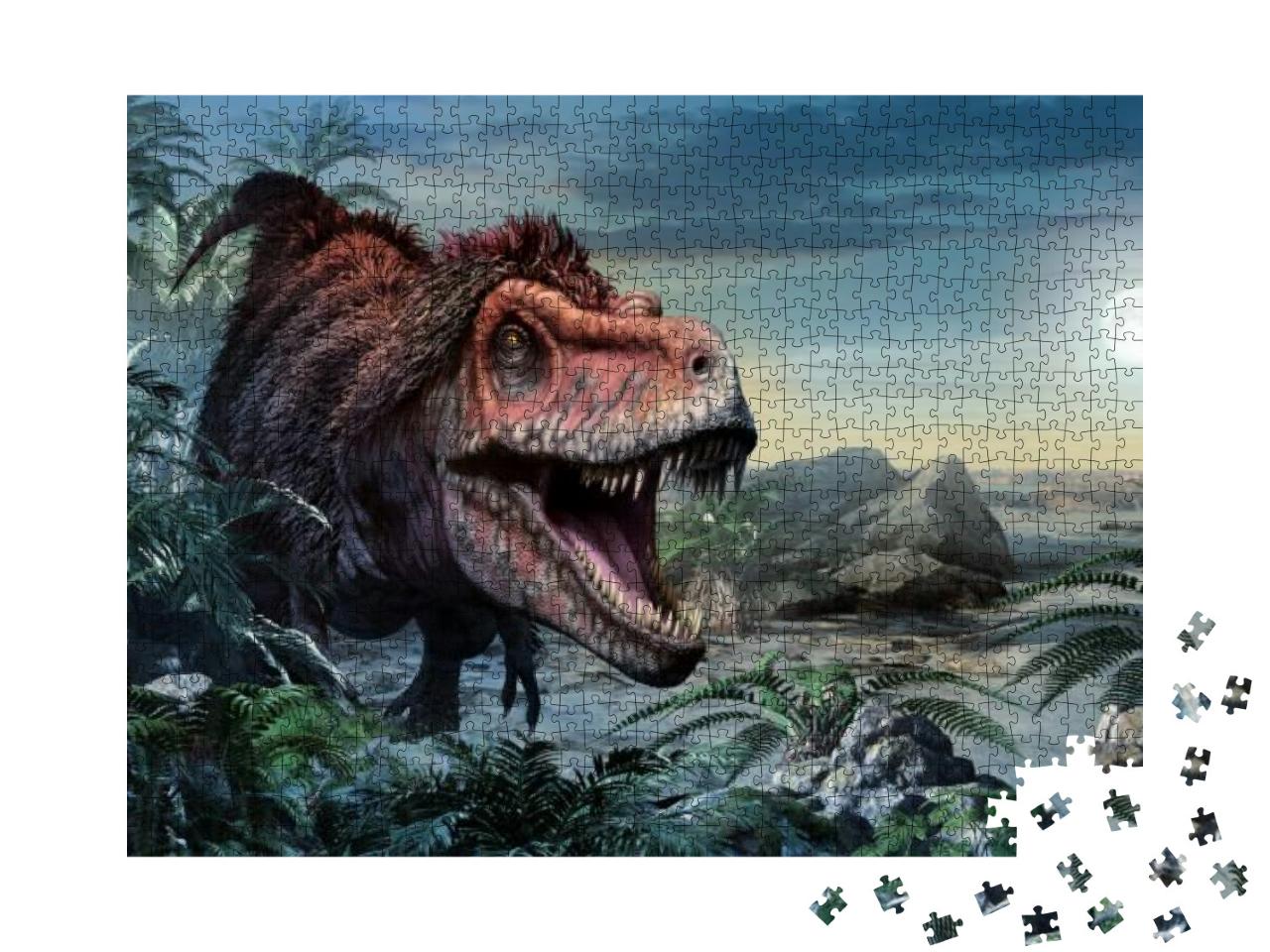 Tarbosaurus Scene 3D Illustration... Jigsaw Puzzle with 1000 pieces