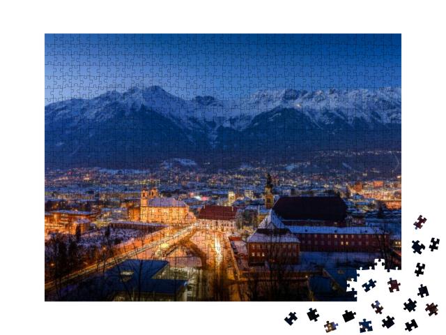 The City of Innsbruck Seen from Bergisel/Winterly Innsbru... Jigsaw Puzzle with 1000 pieces