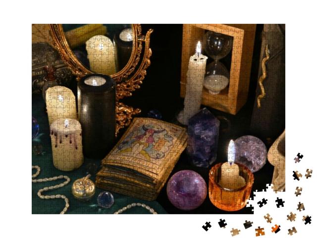 Mystic Still Life with the Tarot Cards, Mirror And... Jigsaw Puzzle with 1000 pieces