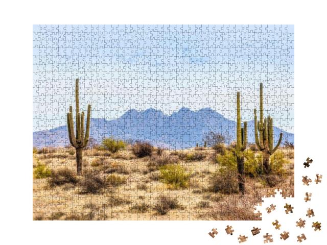 Four Peaks, a Prominent Landmark of the Mazatzal Mountain... Jigsaw Puzzle with 1000 pieces