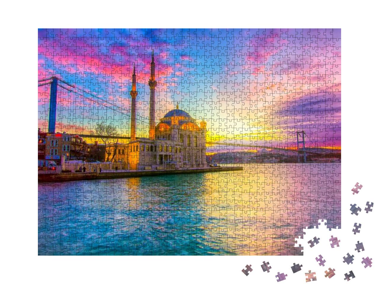 Ortakoy Istanbul Landscape Beautiful Sunrise with Clouds... Jigsaw Puzzle with 1000 pieces