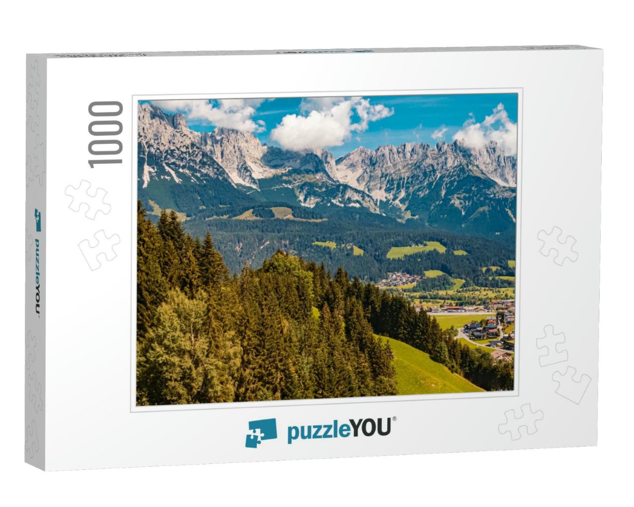 Beautiful Alpine Summer View At the Famous Hartkaiser Sum... Jigsaw Puzzle with 1000 pieces