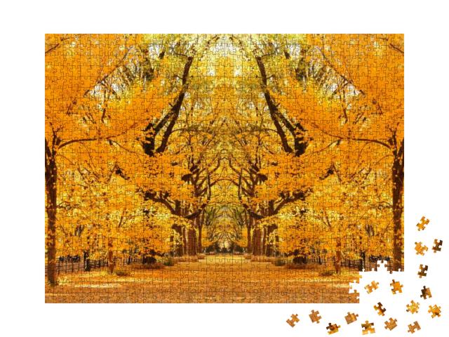 Central Park Autumn in Midtown Manhattan New York City... Jigsaw Puzzle with 1000 pieces