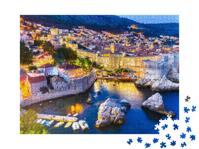 Dubrovnik, Croatia. Spectacular Twilight Picturesque View... Jigsaw Puzzle with 1000 pieces