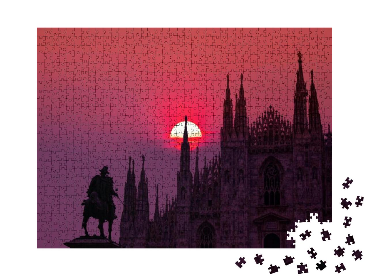 Milan Cathedral - Duomo Di Milano Milan Cathedral & Piazz... Jigsaw Puzzle with 1000 pieces
