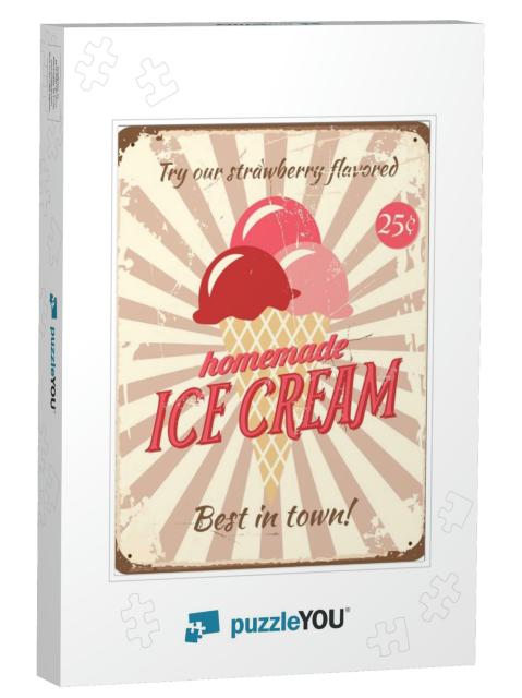 Vintage Style Tin Sign with Ice Cream... Jigsaw Puzzle