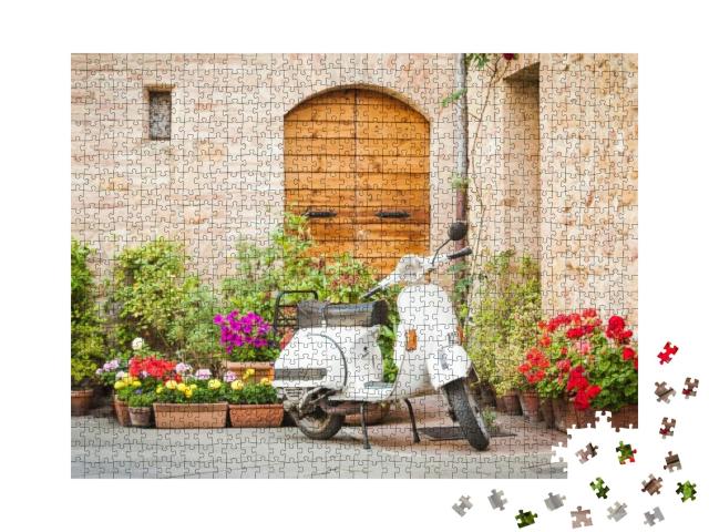 One of the Most Popular Transport in Italy, Vintage Vespa... Jigsaw Puzzle with 1000 pieces
