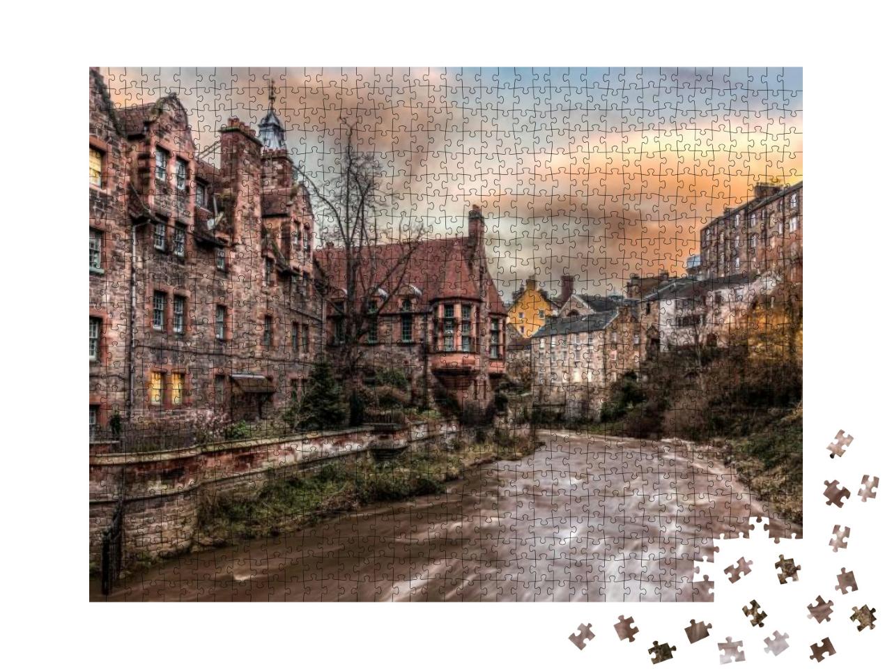 Dean Village in Edinburgh... Jigsaw Puzzle with 1000 pieces