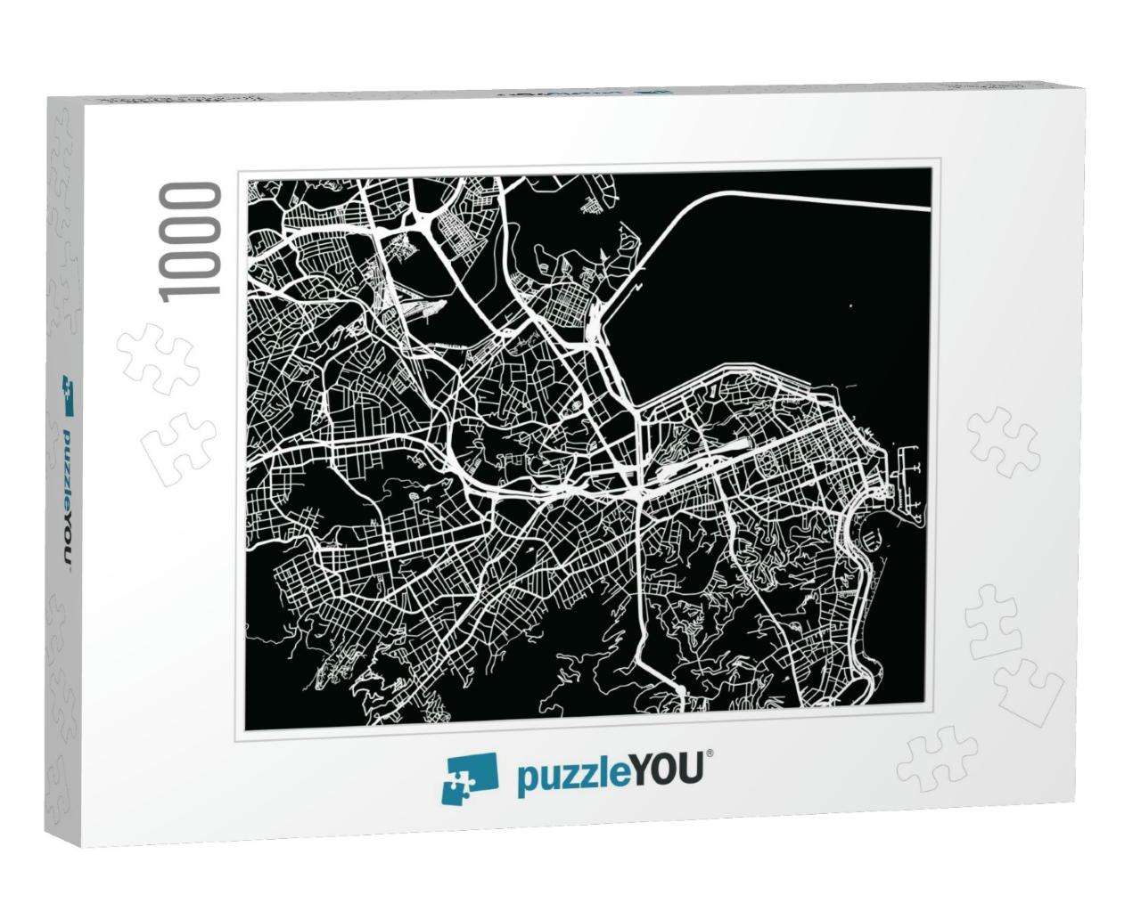 Urban Vector City Map of Rio De Janeiro, Brazil... Jigsaw Puzzle with 1000 pieces