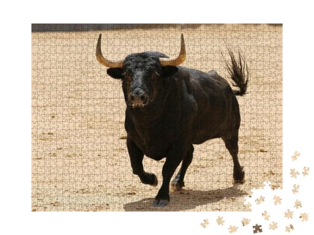 Spanish Bull in the Bullring... Jigsaw Puzzle with 1000 pieces