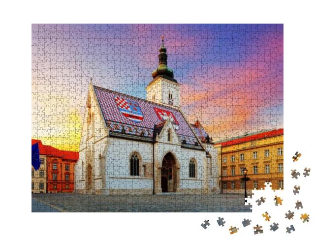 Zagreb Church - St Mark... Jigsaw Puzzle with 1000 pieces