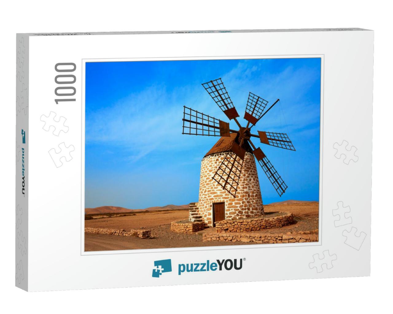 Tefia Windmill Fuerteventura At Canary Islands of Spain... Jigsaw Puzzle with 1000 pieces